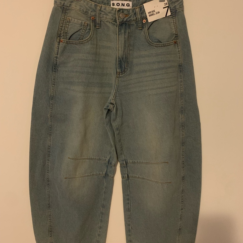 Light Blue Barrel Jeans